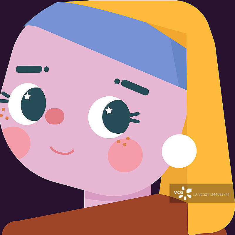 名画再创作-戴珍珠耳环的少女图片素材