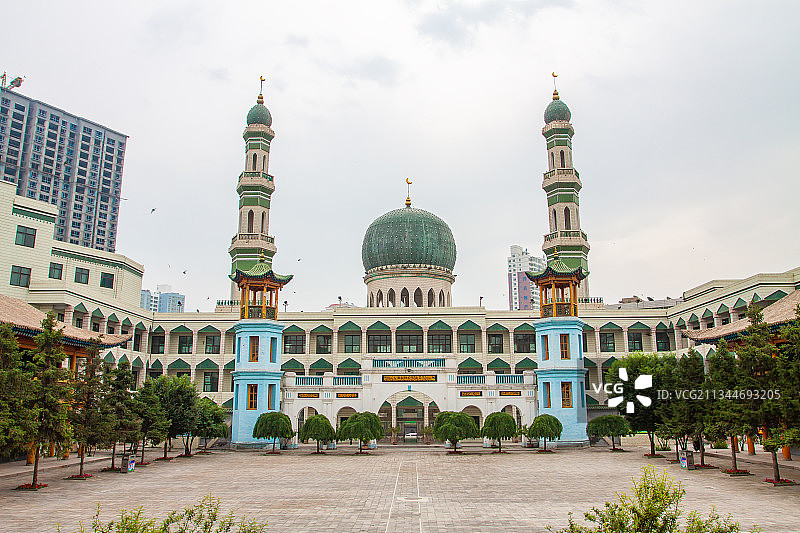 青海省西宁西关大清真寺建筑图片素材