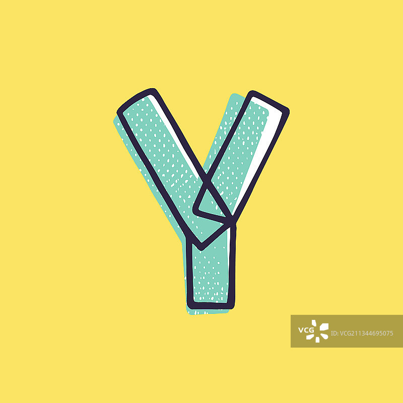 儿童风格字母Y标志手绘图片素材