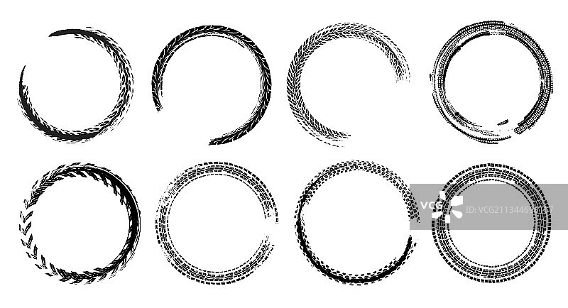 孤立的轮胎痕迹圆圈图片素材