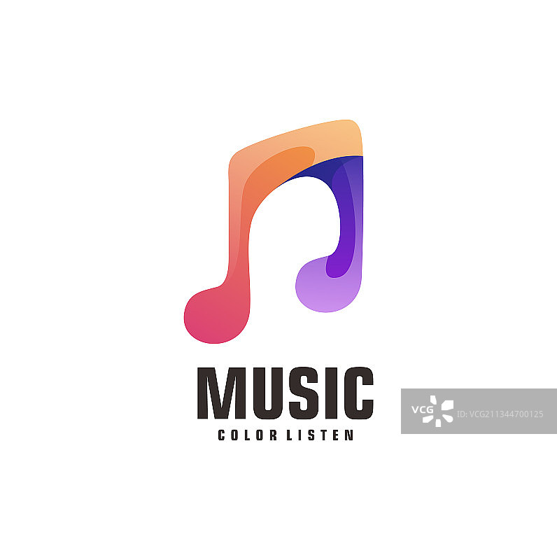 音乐Logo彩色渐变设计图片素材