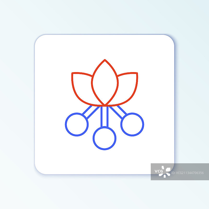 带叶子和浆果的咖啡豆枝条线条图标图片素材