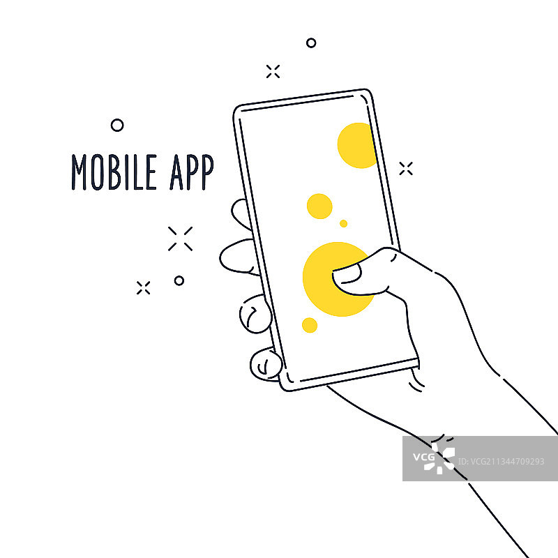 手持手机和海报图片素材