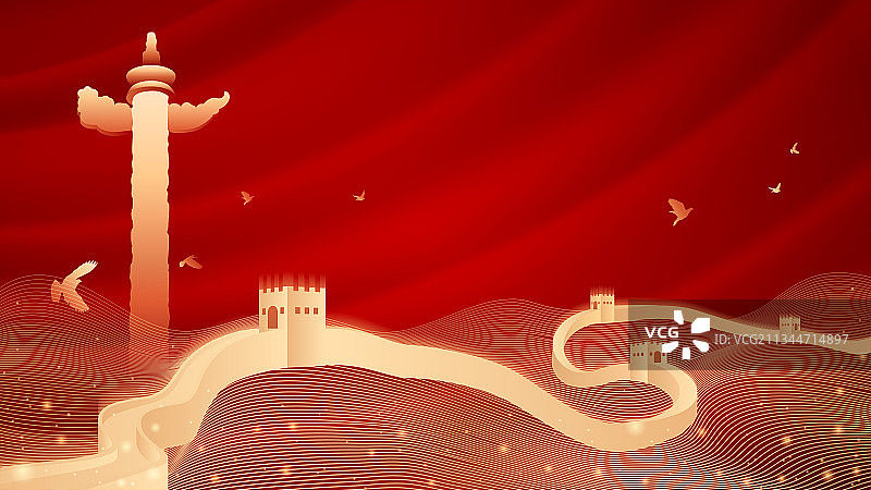 长城插画图片素材