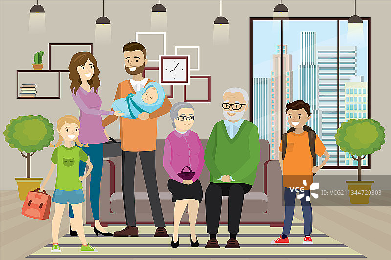 家居室内家庭合影图片素材