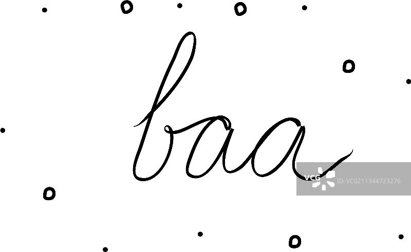 Baa Baa黑色手写书法文字图片素材