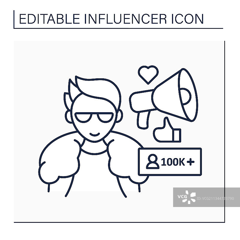 头部KOL线条图标图片素材