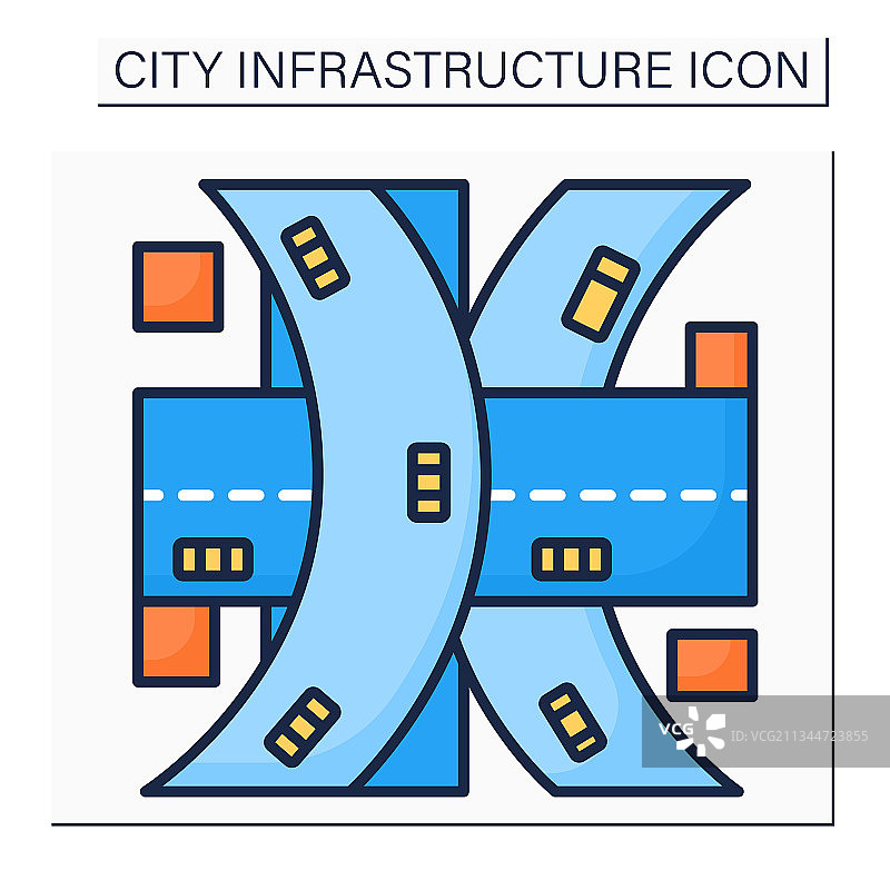 多层路口彩色图标图片素材