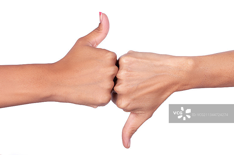人们在白色背景下手势点赞，古巴圣克拉拉图片素材