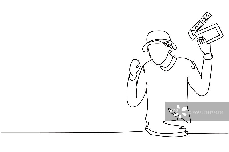 单线绘制电影导演图片素材