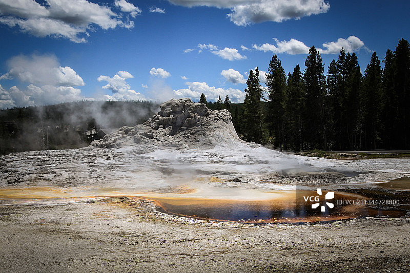 美国黄石国家公园温泉风光图片素材