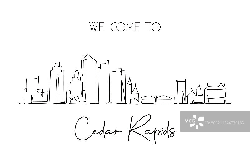 连续线条画：锡达拉皮兹市图片素材