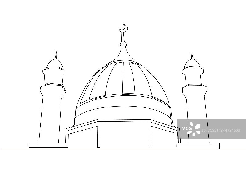 历史单线连续画图片素材