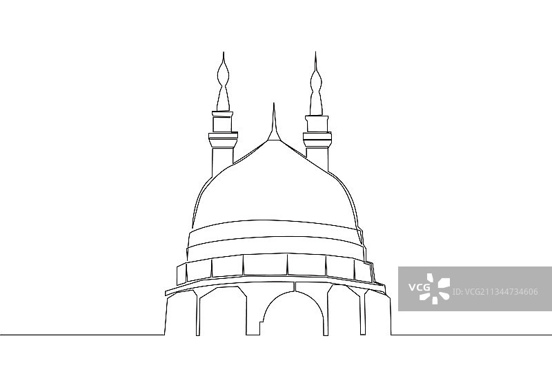 历史单线连续画图片素材