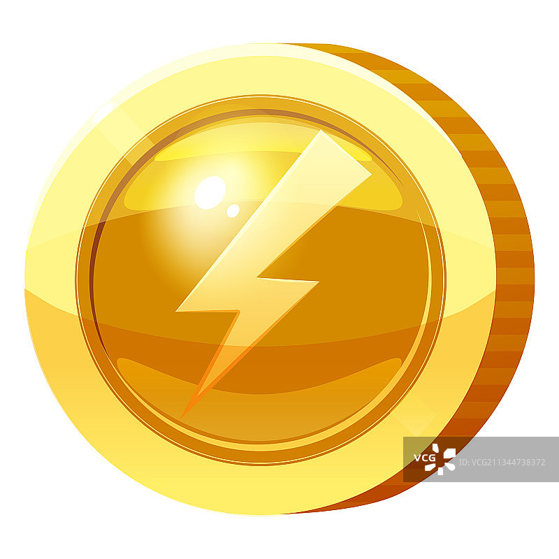 金色奖牌金币闪电符号图片素材