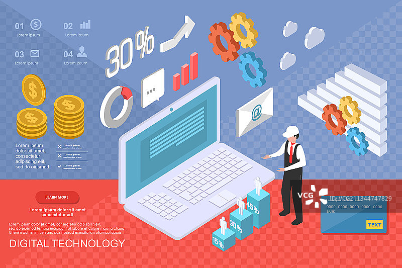 3D信息图业务数据分析模板图片素材