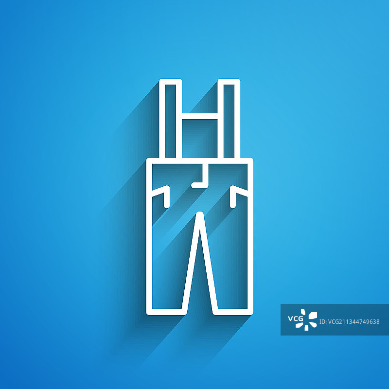 白色线条背带裤图标图片素材