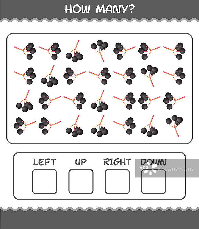 卡通接骨木果计数游戏图片素材