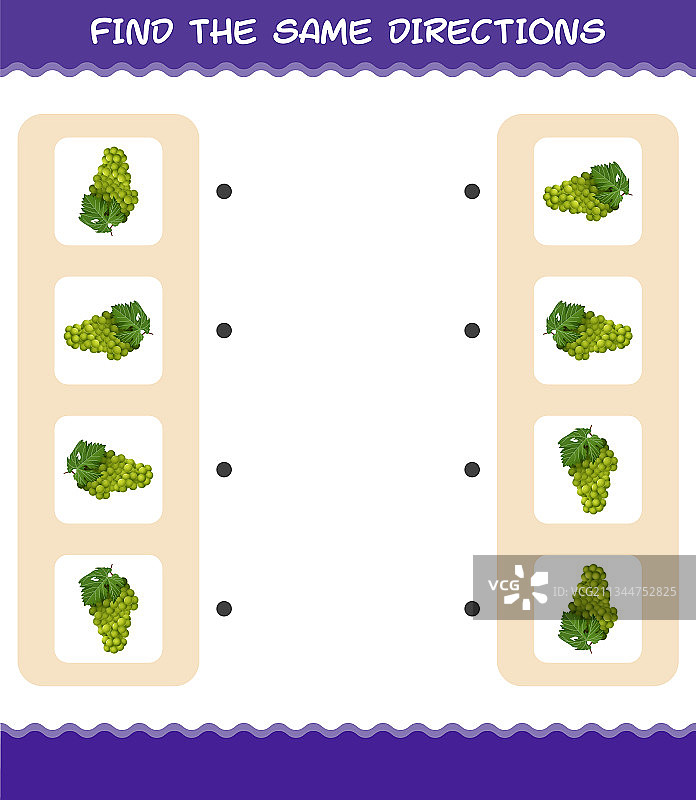 白葡萄方向配对图片素材