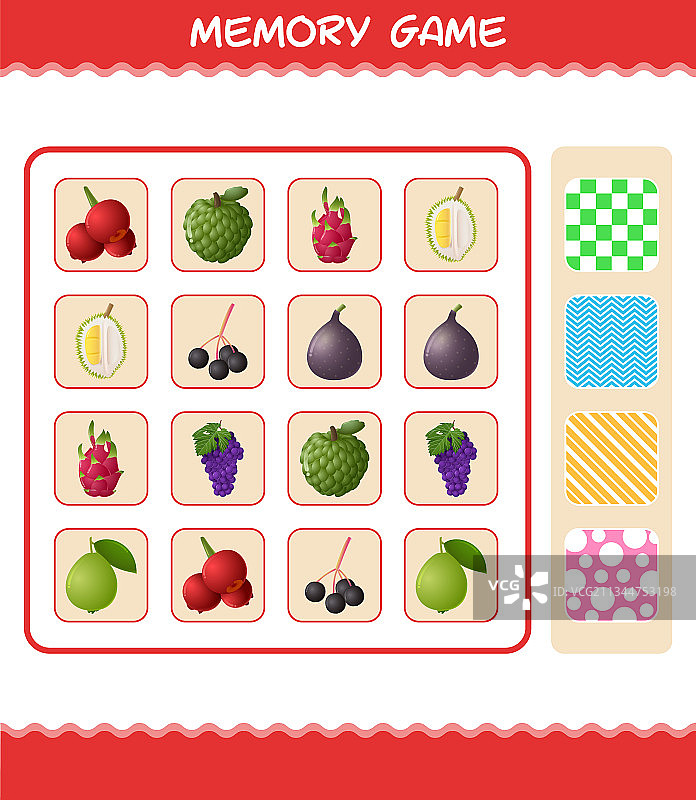 卡通水果学习卡记忆游戏图片素材