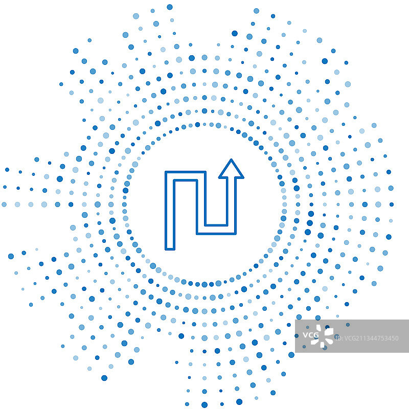 蓝色线条箭头图标白色背景隔离图片素材