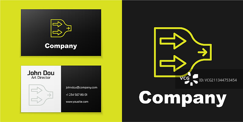 黑色背景上的箭头线性标志图片素材