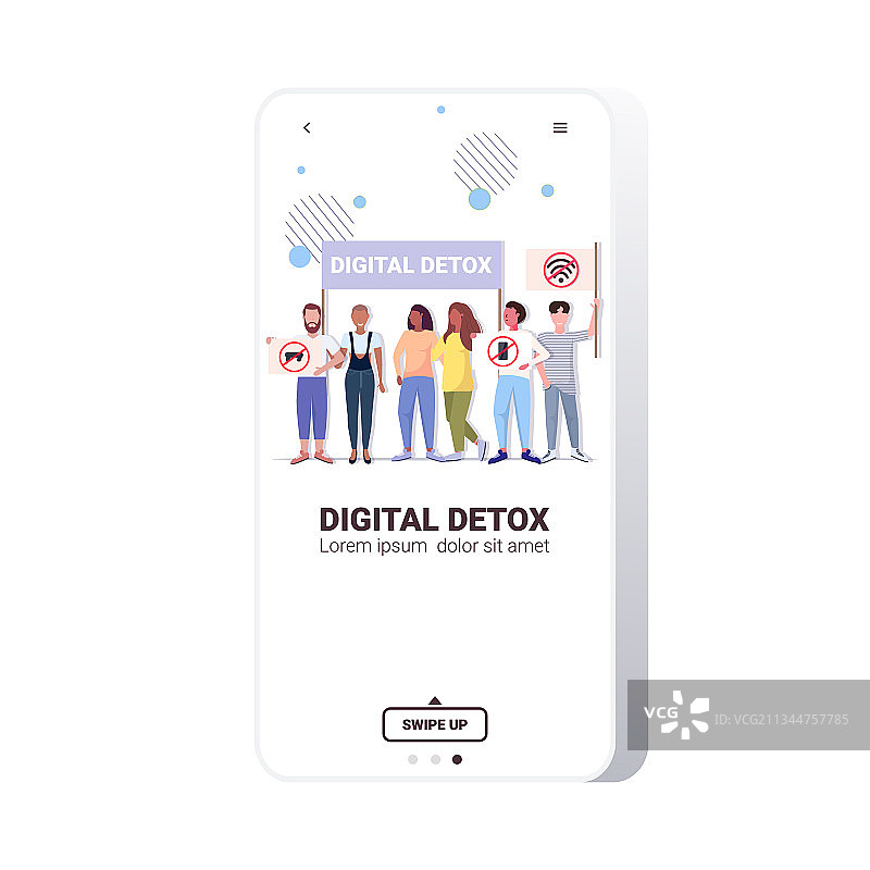 举着带红色小工具海报的活动家们图片素材