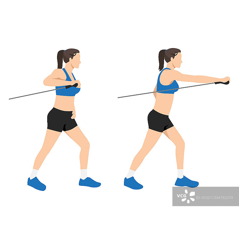 胸前推举的侧向弓步图片素材