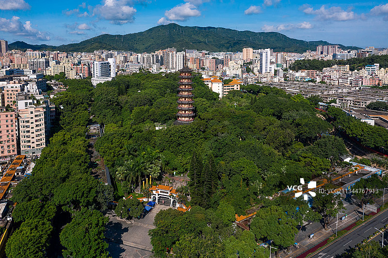 广东省深圳市龙华公园白昼航拍图片素材