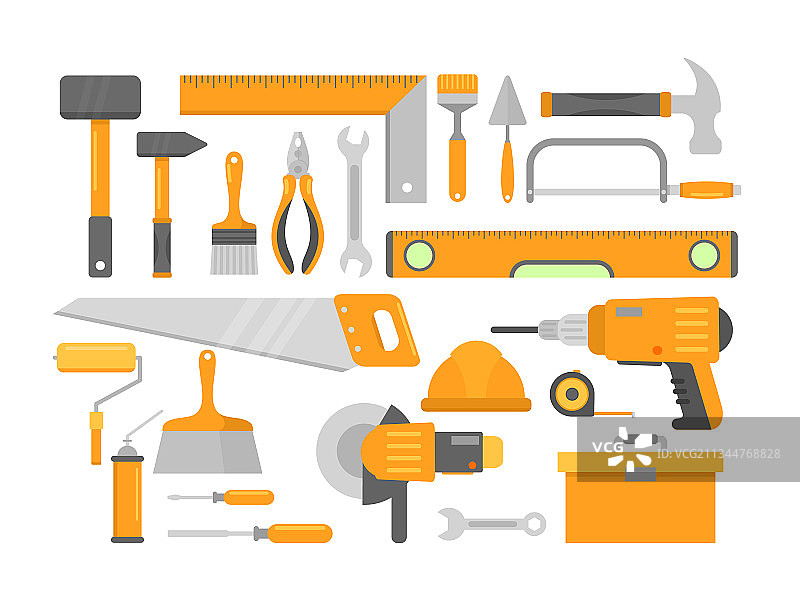 亮橙色建筑维修房屋图片素材