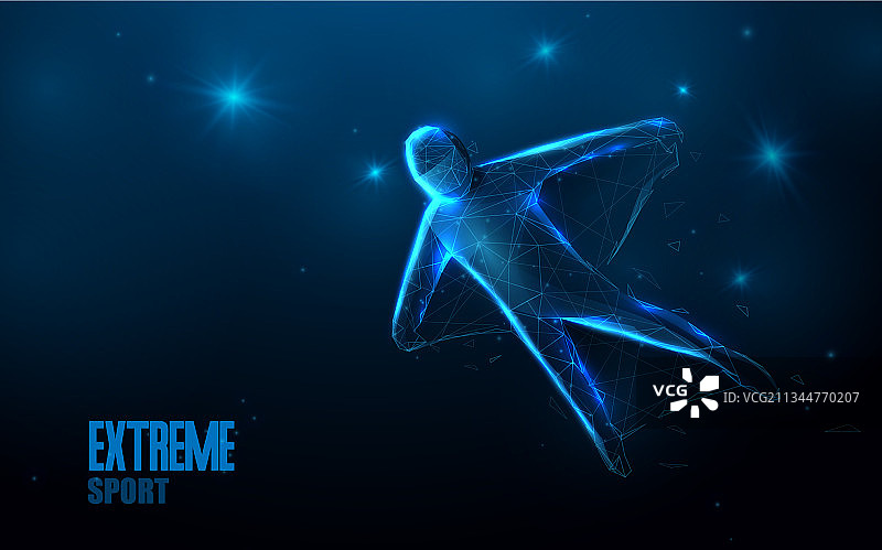 翼装飞行低多边形线条三角形图片素材