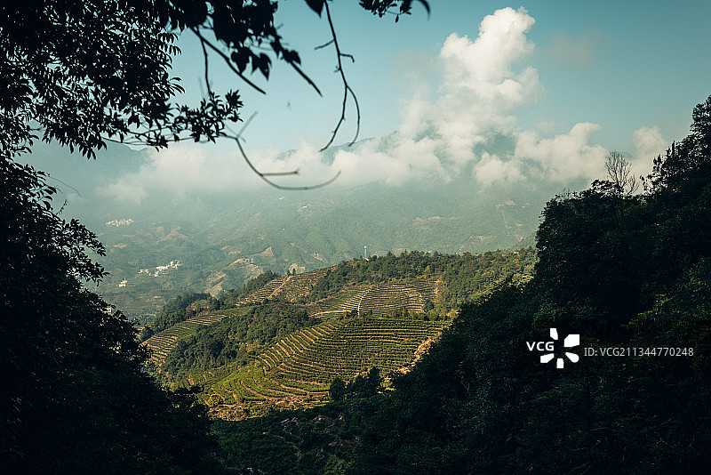 中国广东省潮州市潮安区双龙瀑布拍摄图片素材