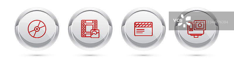 CD或DVD光盘电影拍板播放套装图片素材