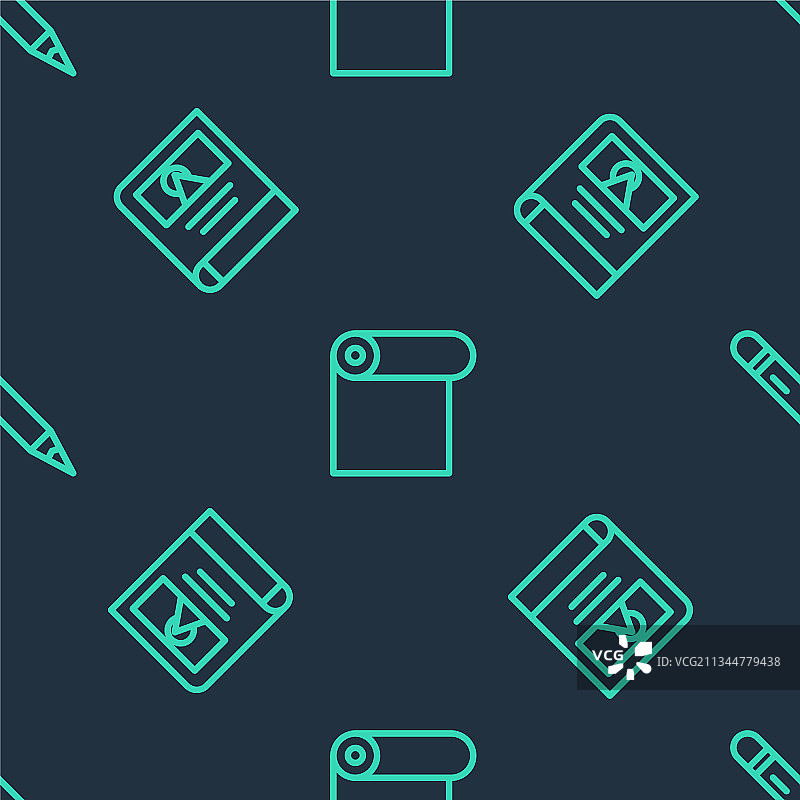 线条画卷纸相册图库图片素材