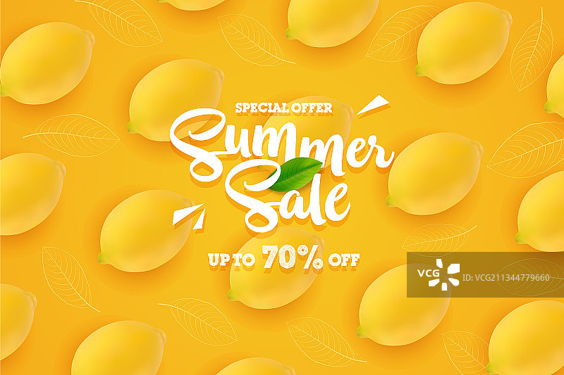 柠檬水果背景夏季促销banner图片素材