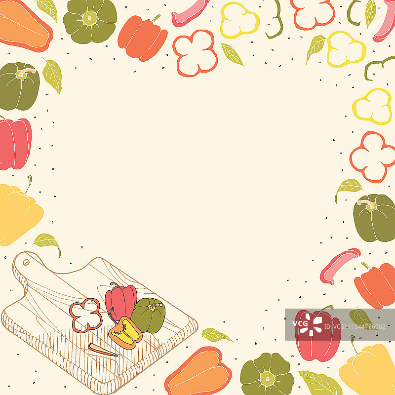 砧板上的甜椒背景图片素材