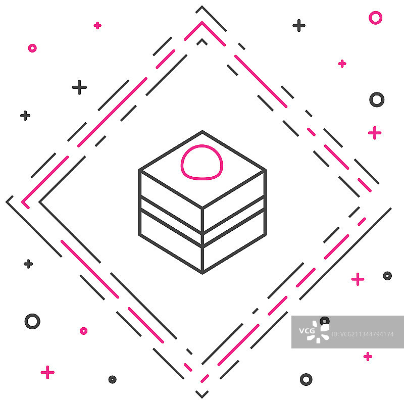 线条布朗尼巧克力蛋糕图标图片素材