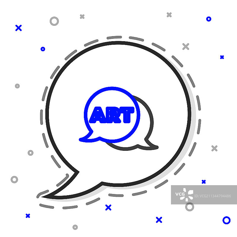线条气泡文本艺术图标图片素材