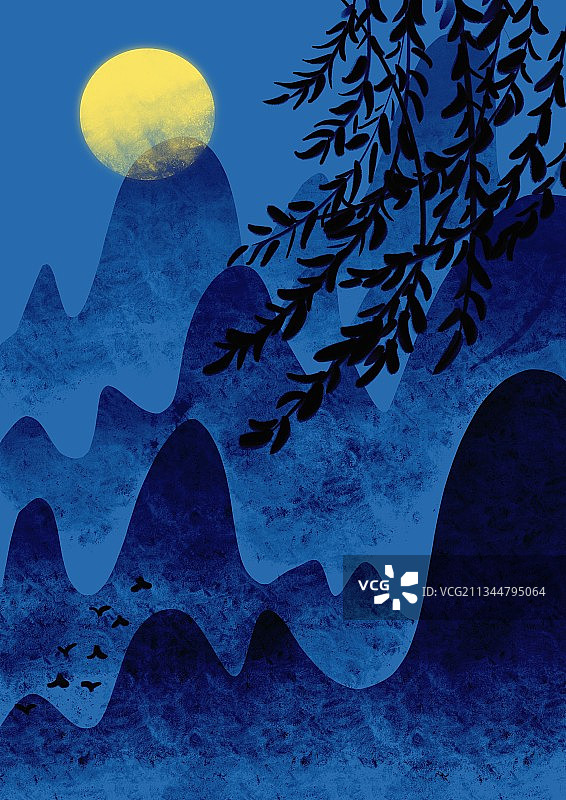 山水月色图片素材