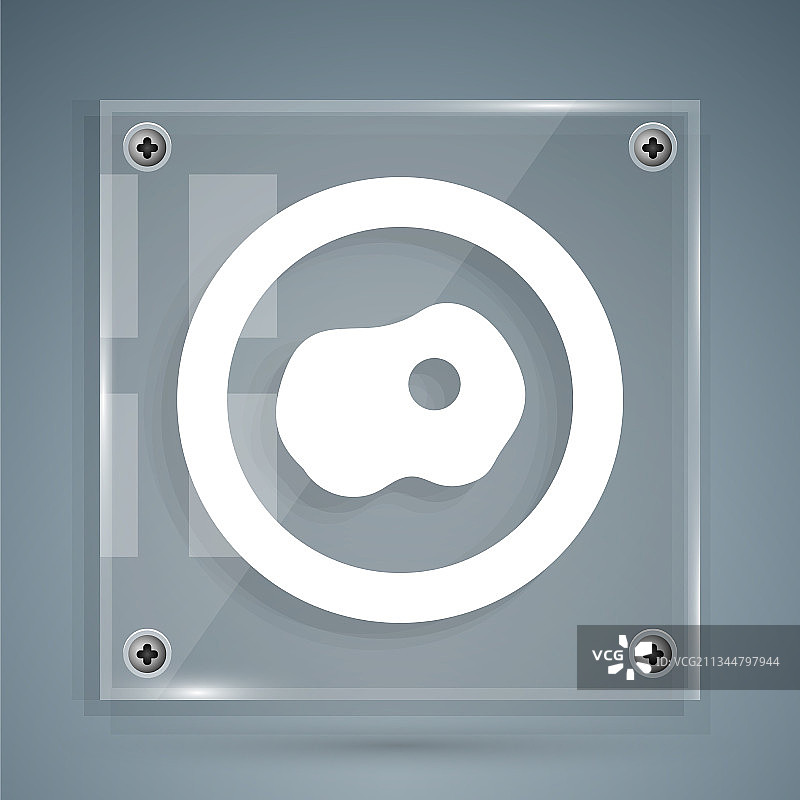 灰色背景上的白色炒鸡蛋图标图片素材