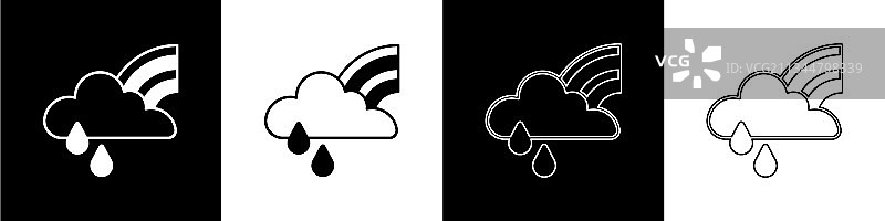 带云和雨的彩虹图标素材图片素材
