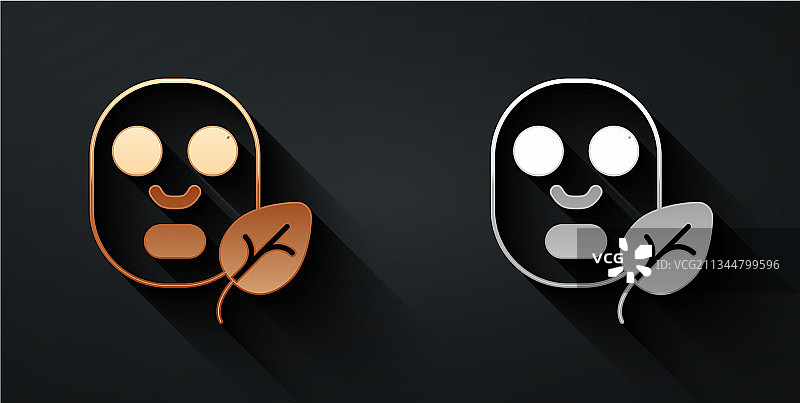 金色和银色面膜图标图片素材