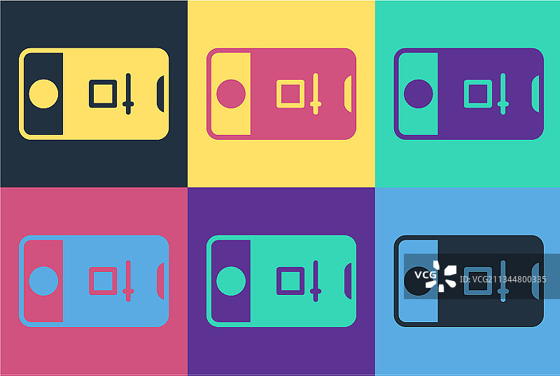 带有录制相机框的波普艺术手机图标图片素材