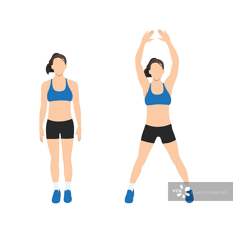 女性做开合跳运动图片素材