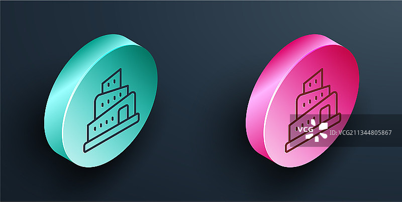 2.5D线条巴别塔圣经故事图标图片素材