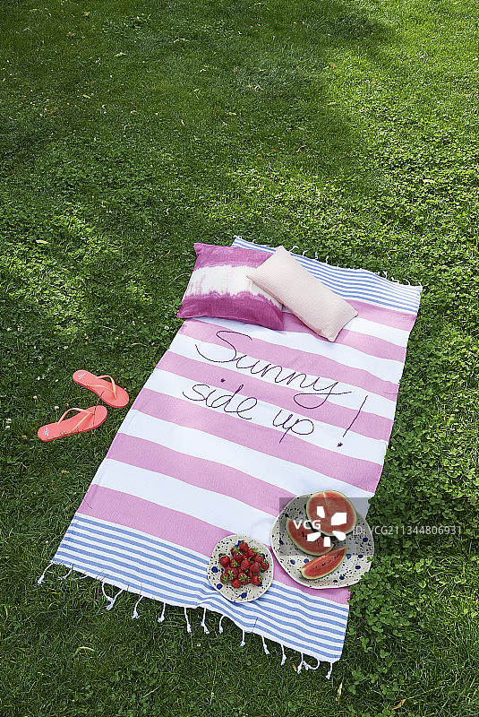 DIY刺绣野餐毯图片素材