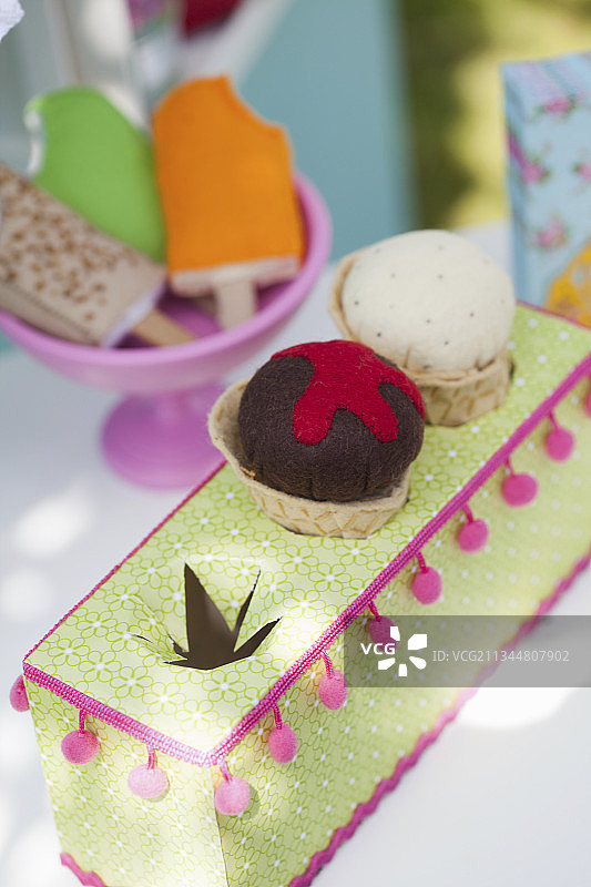 手工毛毡冰淇淋图片素材