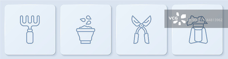 园艺草耙手工园艺剪刀图片素材