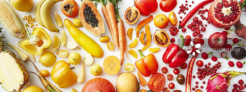红色和黄色水果蔬菜图片素材