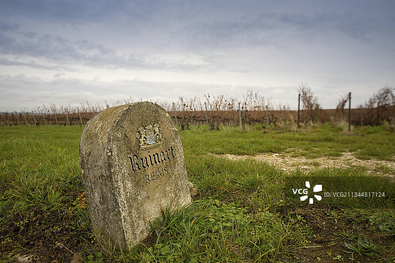 界石，香槟 Ruinart，兰斯，法国图片素材